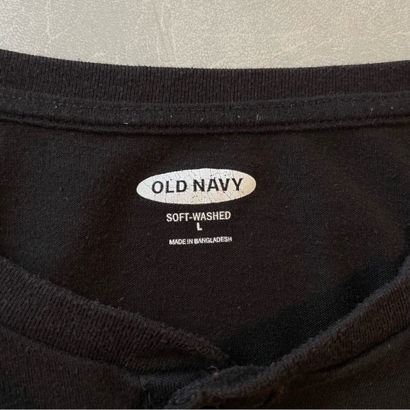 Final Markdown Old Navy Set of 2 Black Henley Tees - Picture 5 of 8